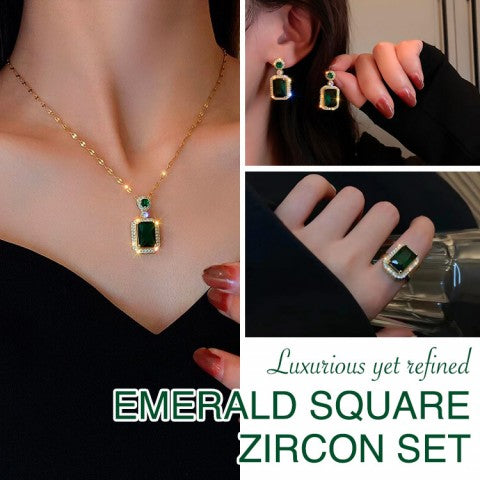 Emerald Square Zircon Set