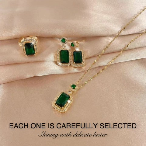 Emerald Square Zircon Set